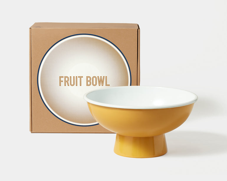 Enamel fruit bowl by a belgian brand
